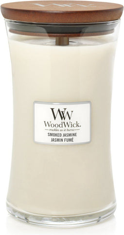 WoodWick Geurkaars Large Smoked Jasmine - 18 cm / ø 10 cm
