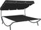 vidaXL - Loungebed - met - luifel - zwart