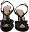 GUESS Adalet - Dames Pump - Peeptoe met strik en glitters - Zwart - Maat 36