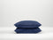 Zohome Kussensloop Satinado - Kussenhoes van 80x80 cm - Set van 2 stuks - 100% Katoen-Satijn - Blauw
