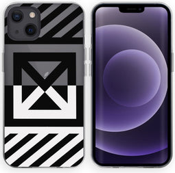 iMoshion Hoesje Geschikt voor iPhone 13 Hoesje Siliconen - iMoshion Design hoesje - Transparant / Graphic Stripes