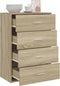 vidaXL - Dressoir - 60x31x84 - cm - bewerkt - hout - sonoma - eikenkleurig