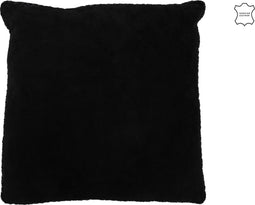 J-Line kussen Geweefd - leder - zwart