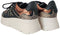 PS Poelman JANA - Dames Sneakers - Chunky zool 5.5 cm - Zwart met Roze