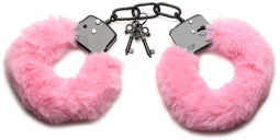 Master Series - Handboeien - Cuffed In Fur - Metalen Handboeien met kunstwollen bekleding - Roze