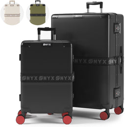 ONYX 2-delige Kofferset - Handbagage 33L en Check-in koffer 100L - TSA slot en 360° spinner wielen - Zwart (2 stuks)