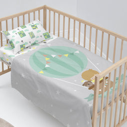Happy Friday Sheet set 2 pieces Air balloon 120x180 cm (Cot bed) Multicolor