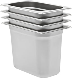 vidaXL - Gastronormbakken - 4 - st - GN - 1/4 - 200 - mm - roestvrij - staal