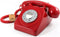 GPO 746PUSHRED - Telefoon retro jaren ‘70, druktoetsen, rood