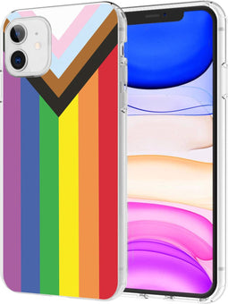 imoshion Hoesje Geschikt voor iPhone 11 Hoesje Siliconen - imoshion Design hoesje - Meerkleurig / Rainbow Flag