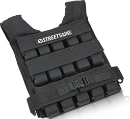 StreetGains® Gewichtsvest 30KG - Verstelbaar & Comfortabel - Slijtvaste 1000D CORDURA® - Zwart