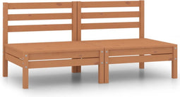 vidaXL - Tuinbank - 2-zits - massief - grenenhout - honingbruin