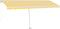vidaXL - Luifel - handmatig - uittrekbaar - met - LED - 500x350 - cm - geel - en - wit