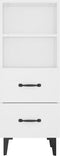 vidaXL - Dressoir - 34,5x34x90 - cm - bewerkt - hout - wit