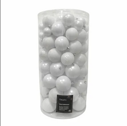 Christmas Decoration Kerstballen Mix Plastic Winter Wit 100st