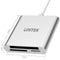 Unitek Y-9313 - USB 3.0 3-Port Geheugenkaartlezer - CF microSD SD - Zilver