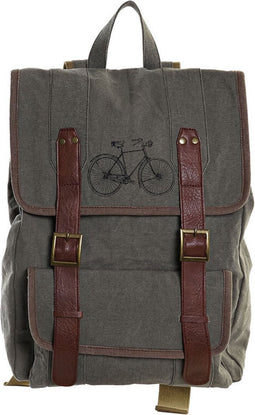 Casual Rugtas DKD Home Decor Canvas Fiets Grijs Bruin (33 x 12 x 47 cm)
