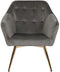 Armstoel DKD Home Decor Gouden Donker grijs Metaal 74 x 74 x 90 cm