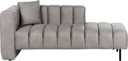 LANNILS - Chaise longue - Taupe - Linkszijdig - Fluweel