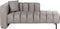 LANNILS - Chaise longue - Taupe - Linkszijdig - Fluweel