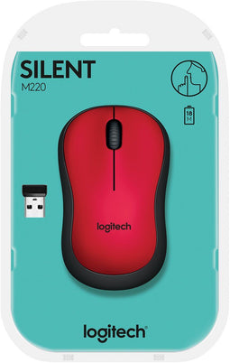 Logitech M220 Silent - Draadloze Muis - Ruisonderdrukking 90% - Rood