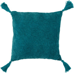 J-Line kussen Vierkant Fayola - katoen - turquoise