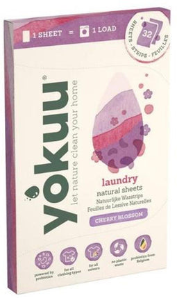 YOKUU Probiotische Wasstrips - 64 Wasbeurten - Kersenbloesem Geur - Ecologisch Wasmiddel - Reis Wasmiddel - Ultra Geconcentreerd en Voorgedoseerd - Ecologisch Wasproduct