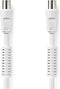 Nedis Coaxkabel - Coax Male naar Coax Female - 120 dB - 75 Ohm - 3.00 m - Wit