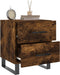 vidaXL - Nachtkastje - 40x35x47,5 - cm - bewerkt - hout - gerookt - eikenkleurig
