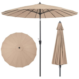 Coast Tuinparasol - Ø265 x 250 cm - Kantelbaar UV-Bestendig Blauw/Beige/Bruin