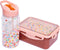 Petit Monkey Bentobox + Drinkfles Popsicles Back to School set - Desert Rose/Soft Coral
