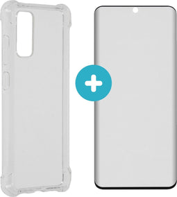 iMoshion Hoesje met screenprotector Geschikt voor Samsung Galaxy S20 Hoesje met screenprotector - iMoshion Anti-Shock Backcover + Premium - Transparant