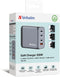 Verbatim GNC-200 - GaN Oplader - 4 Poorten 200W USB A/C - Power Delivery 3.0, Quick Charge 3.0
