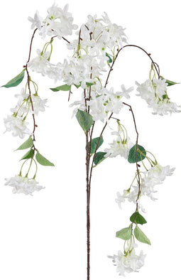 PTMD Garden Flower Hangende Kunsttak - 82 x 29 x 150 cm - Wit/Lila