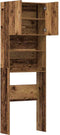 vidaXL - Wasmachinekast - 64x24x190 - cm - bewerkt - hout - oud - houtkleurig