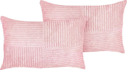 MILLET - Sierkussen set van 2 - Roze - 50 x 30 cm - Corduroy