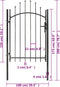 vidaXL - Poort - 1x2 - m - staal - zwart