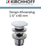 KIRCHHOFF Design Click Waste Afvoerplug - Push Pop-Up - 1 ¼