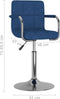 vidaXL - Eetkamerstoel - stof - blauw