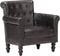 vidaXL Fauteuil echt geitenleer zwart