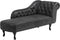 NIMES - Chaise longue - Donkergrijs - Rechterzijde - Kunstsuède