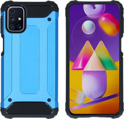 iMoshion Hoesje Geschikt voor Samsung Galaxy M31s Hoesje - iMoshion Rugged Xtreme Backcover - Lichtblauw