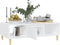 vidaXL - Salontafel - 103,5x60x35 - cm - bewerkt - hout - wit