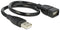 Delock 35cm USB 2.0 - USB-A naar USB-A verlengkabel - Vormbaar - Zwart