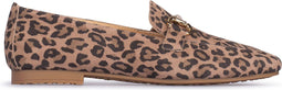 PS Poelman ODETTE - Loafer - Suede met luipaardprint - Bruin