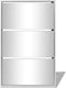 vidaXL - Schoenenkast - drielaags - met - spiegel - 63x17x102,5 - cm - wit