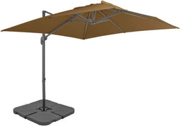 vidaXL - Parasol - met - draagbare - voet - taupe
