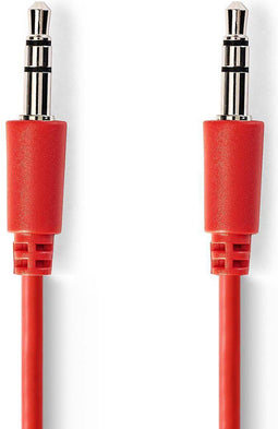 Stereo-Audiokabel | 3,5 mm Male | 3,5 mm Male | Vernikkeld | 1.00 m | Rond | Rood | Polybag