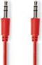 Stereo-Audiokabel | 3,5 mm Male | 3,5 mm Male | Vernikkeld | 1.00 m | Rond | Rood | Polybag