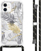 iMoshion Hoesje Geschikt voor iPhone 12 Mini Hoesje Met Koord - iMoshion Design Hoesje met Koord - Goud / Zwart / Transparant / Glamour Botanic